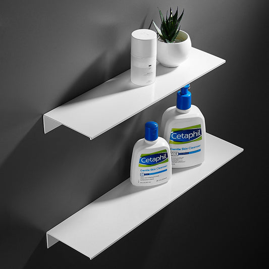 Hand installing aluminum wall mount tray shelf