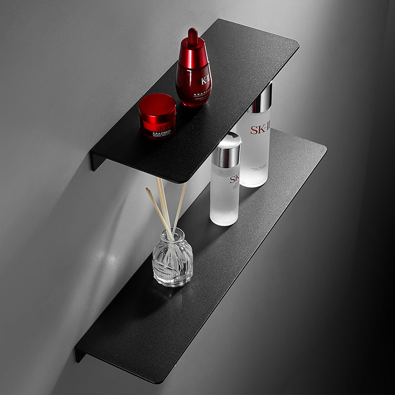 Aluminum wall mount tray shelf with red accent detail