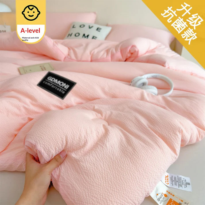 Antibacterial queen size duvet on bedroom bed lifestyle