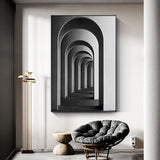 Art pavilion canvas painting displayed in modern living room