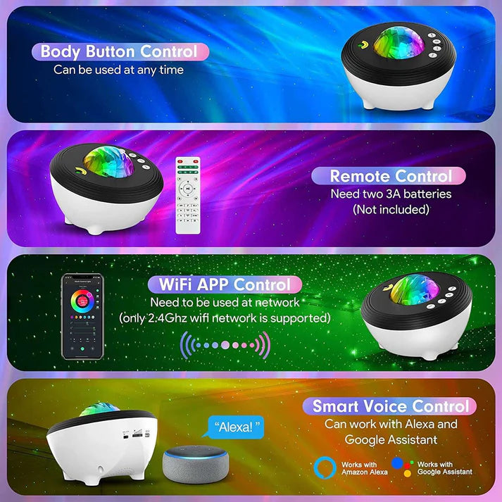Aurora projector lamp multicolor northern lights display
