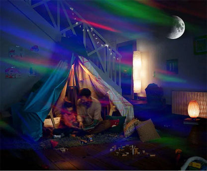 Aurora borealis projector cycling through multiple color effects