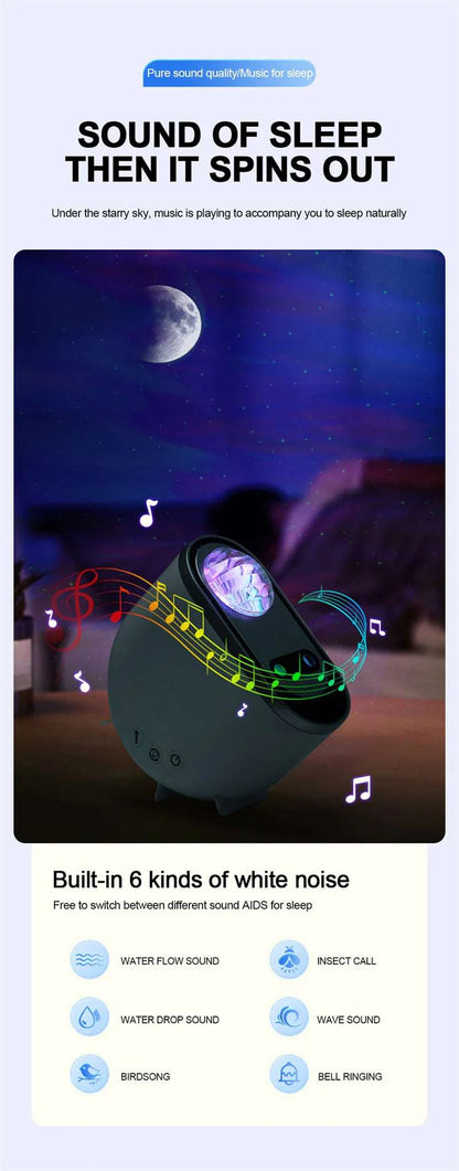 Aurora borealis projector setting ambient mood lighting in room
