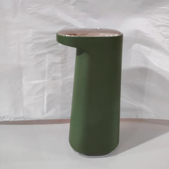 Automatic foam soap dispenser in dark green for kitchen