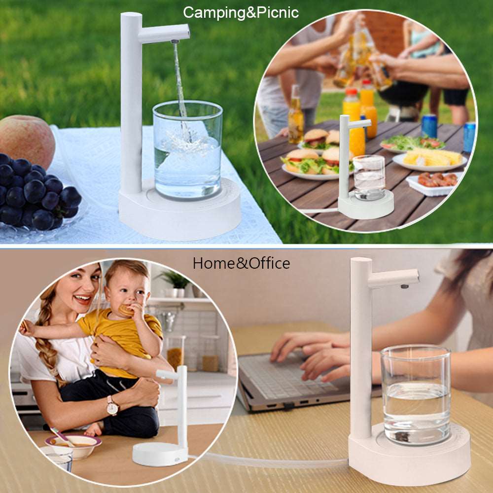 Automatic water bottle dispenser on kitchen counter setup