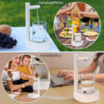 Automatic water bottle dispenser on kitchen counter setup
