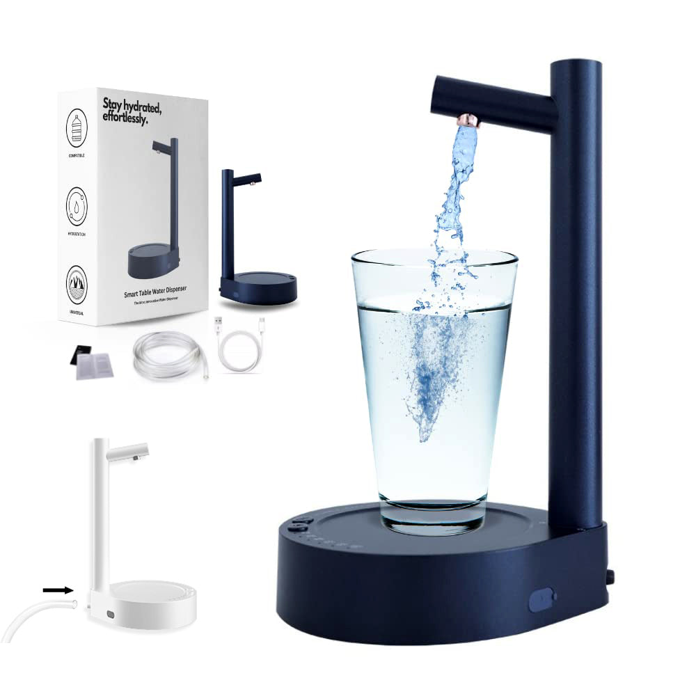 Automatic water bottle dispenser pouring water into glass