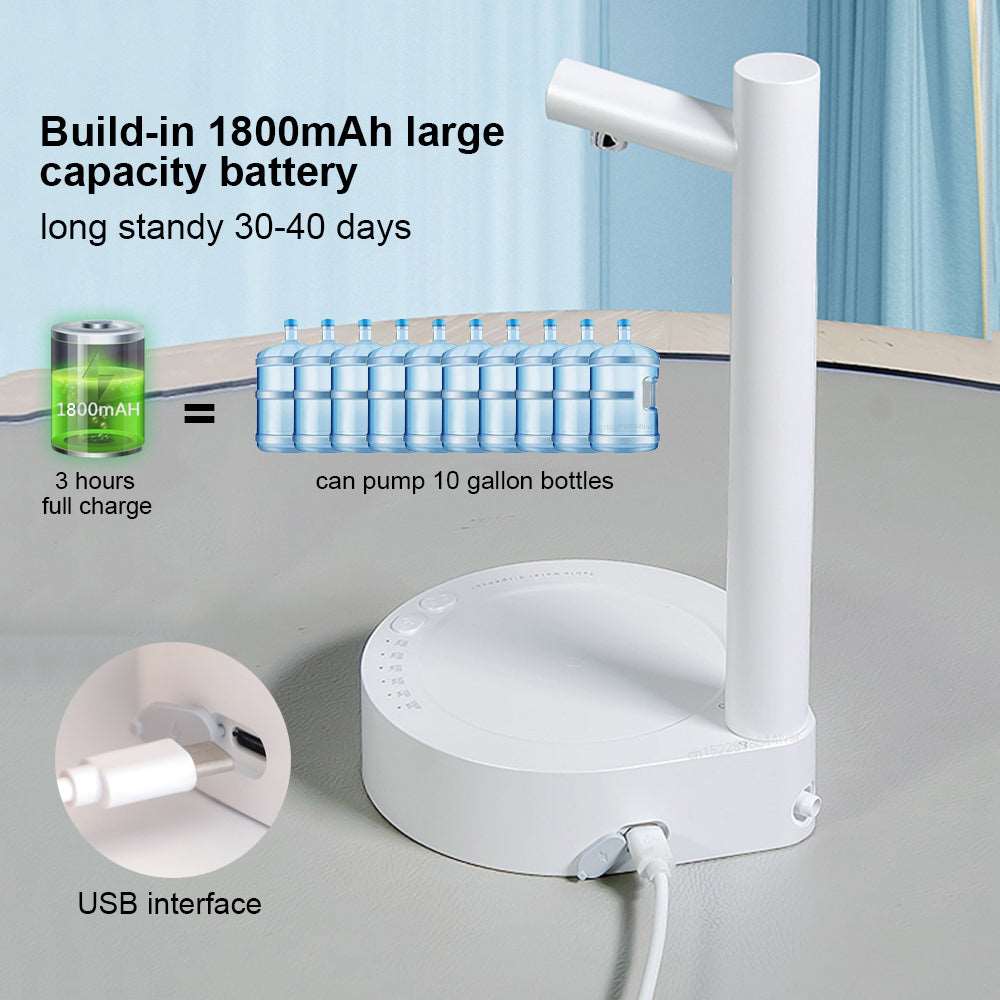 White automatic water bottle dispenser close up view