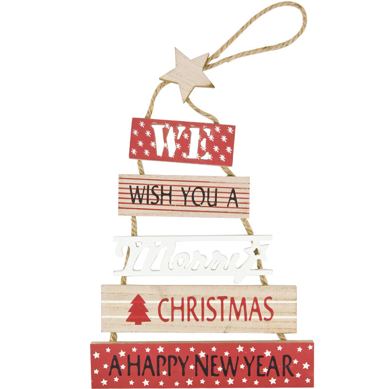 Christmas Wooden English Blessing Listing Wall Decorations