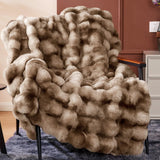 Splendas Tie Dye Throw Blanket Soft Faux Fur Cozy Blanket for Bed & Sofa