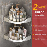 Corner Bathroom Shelf! Rotating, No-Drill Wall Shelf
