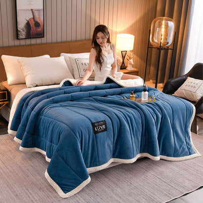 Coral Fleece Blanket Thick Warm Winter Bed Blankets Wool Blanket Bedspread