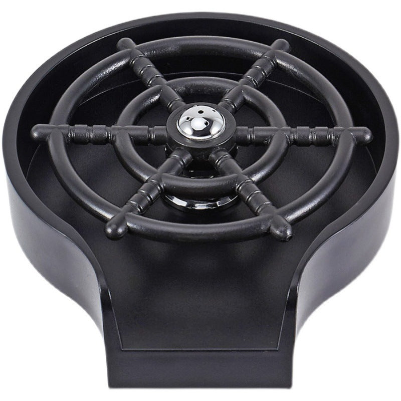 Black bar counter cup washer sink faucet top view