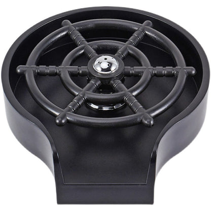 Black bar counter cup washer sink faucet top view
