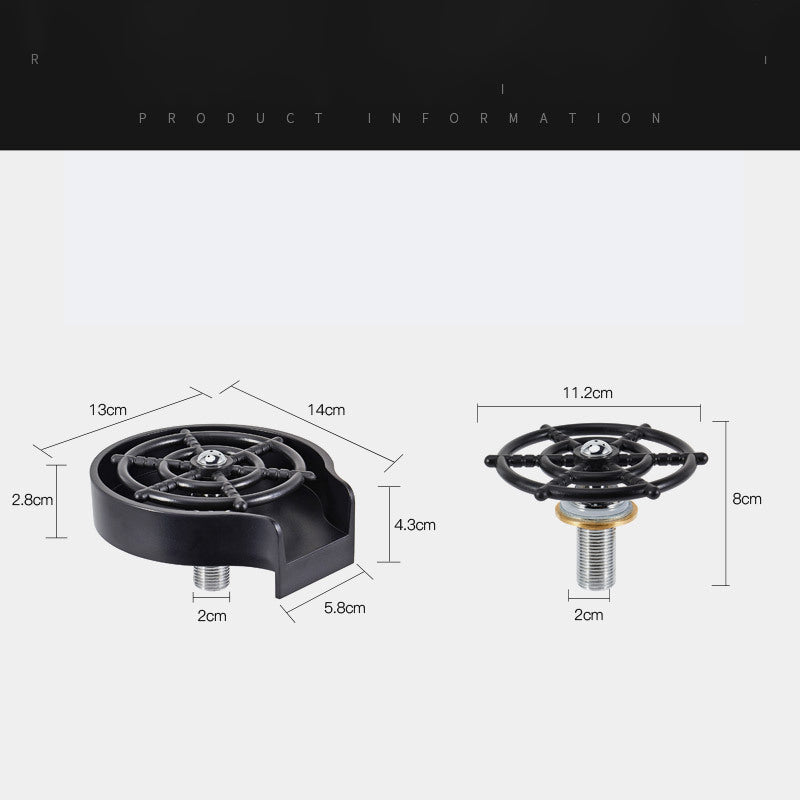 Bar counter cup washer faucet connector piece