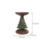 Resin Wooden Christmas Tree Candle Holder Base Figurine Christmas Decorations Candlestick Craft Home Living Room Decor