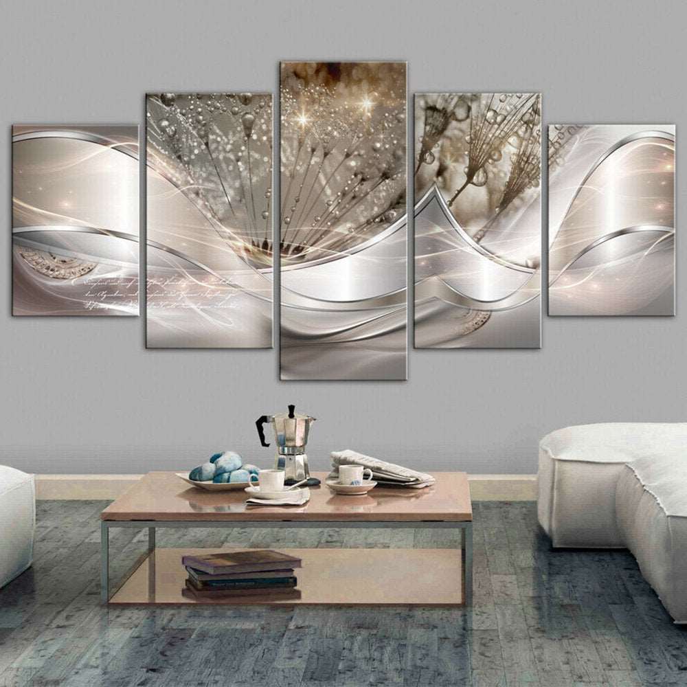 Home Art Decor,Set of 5 Abstract Flower Wall-Art Canvas Background Wall Decorative Painting without Frame,For Living Room Decor,By