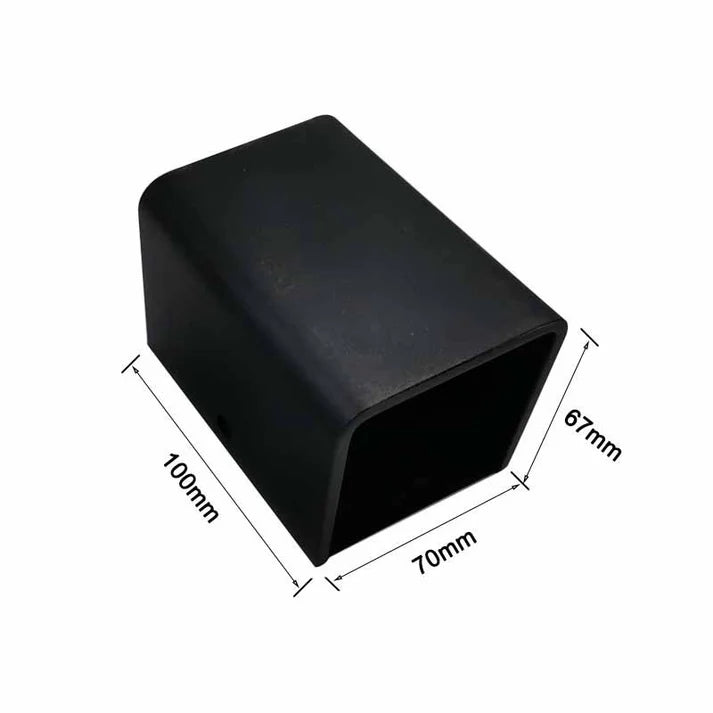 Bedroom bedside square LED wall lamp black aluminum angle view
