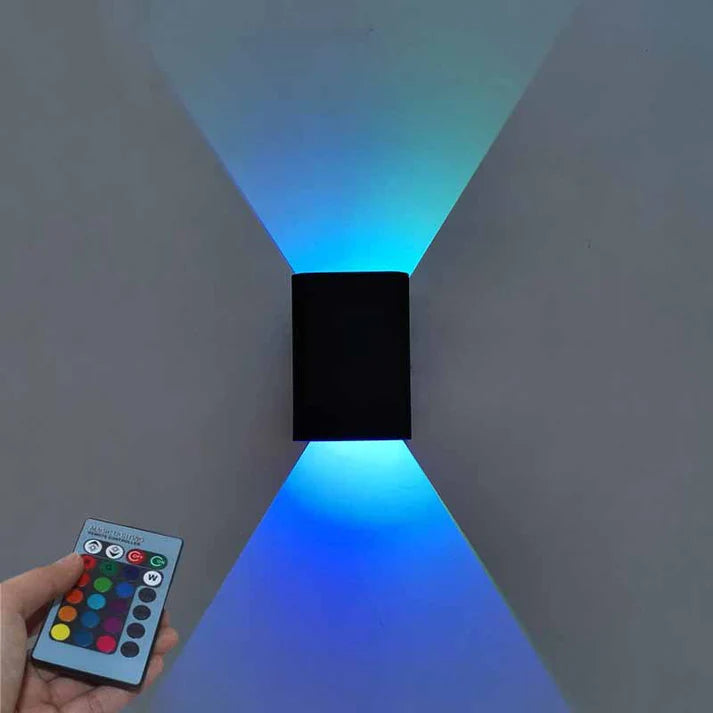 Bedroom bedside square LED wall lamp RGB multicolor glow display