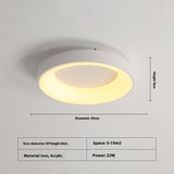 Side profile view of the flush mount bedroom ceiling lamp showing slim low ceiling clearance