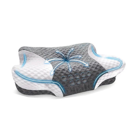 Breathable cervical pillow neck and shoulder pain relief white