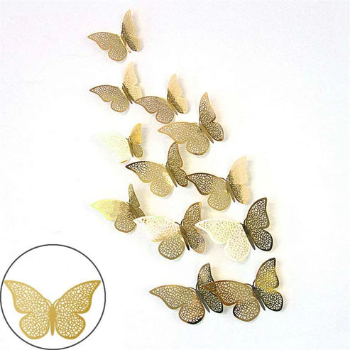 3D butterfly stickers applied around bedroom mirror frame