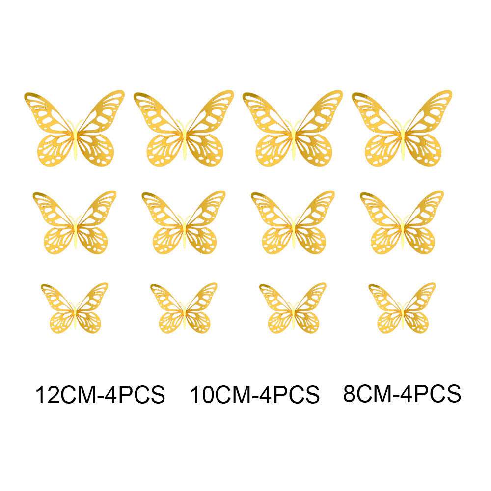 Size comparison of 3D butterfly stickers set of 12 pieces