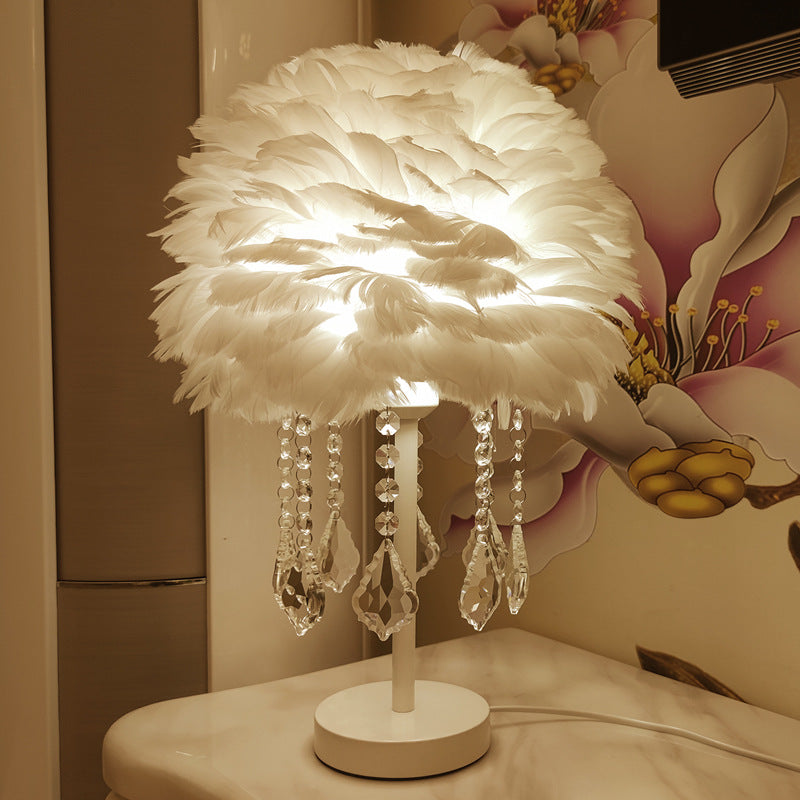 Modern Feather Table Lamp Bedroom Table Lamp