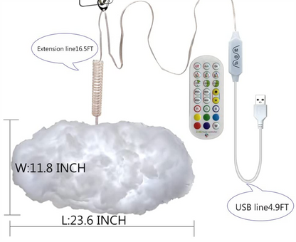 USB Cloud Light APP Control Music Synchronization 3D RGBIC Ambient Light Lightning Simulation Clouds Bedroom Room Light