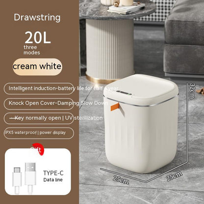 Smart Trash Can With Lid For Bedroom & Living Room Kitchen Storage Box Trash Can Induction Small Car Box Automatic Smart Dustbin Smart Trash Bin