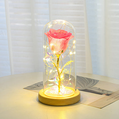 Eternal Rose Flowers LED Light In Glass Cover