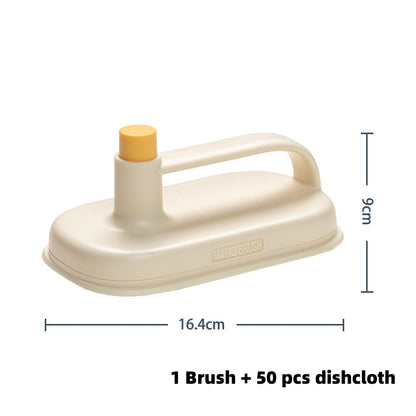 Magic Brush Set: Kitchen, Bathroom, Toilet, Glass & Wall Cleaning | Handle Cleaning Rag | Ceramic & Window Slot Brush