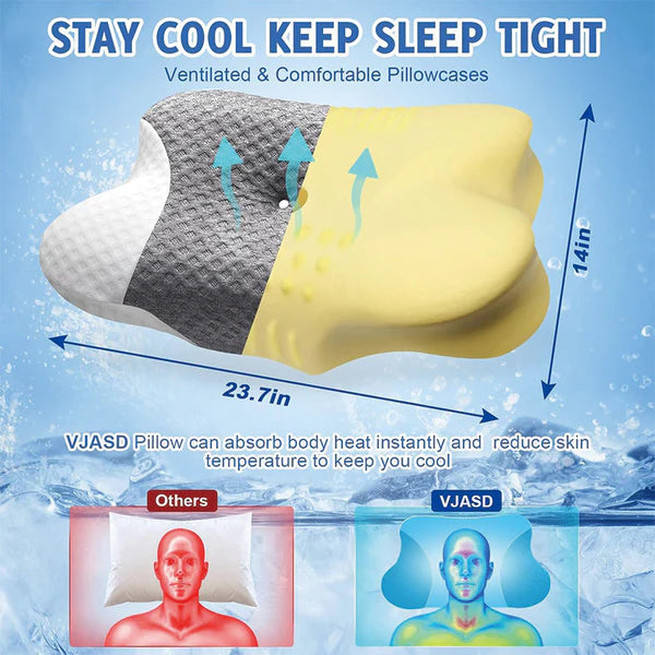 Cervical memory foam pillow close up breathable texture