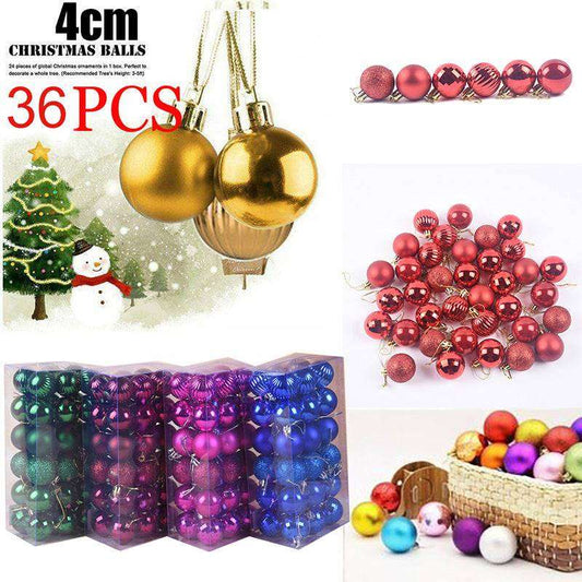 Christmas balls set in boxed retail packaging