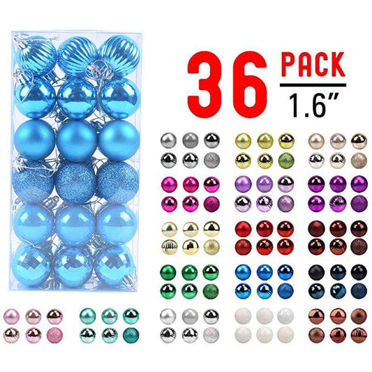 Christmas balls color chart with 18 shade options