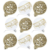 Full 9 piece Christmas balls set display
