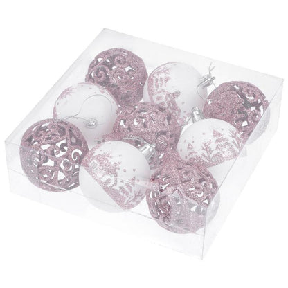 Christmas balls set in rose gold color