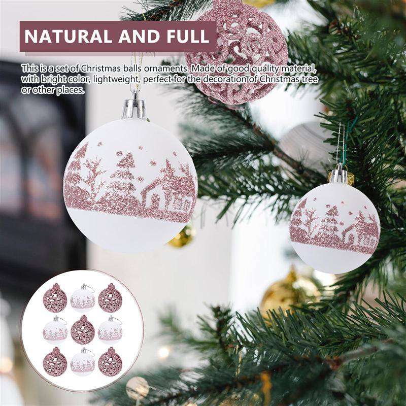Christmas balls set in silver color