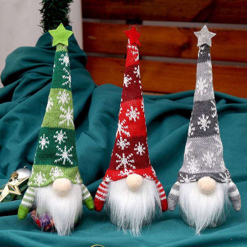 Christmas candy jar gnome doll with tree ornaments