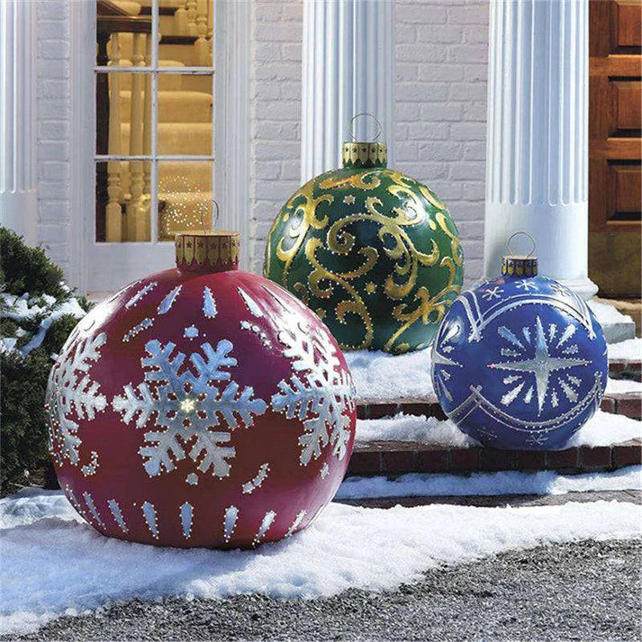 Giant Christmas ornament balls color set display