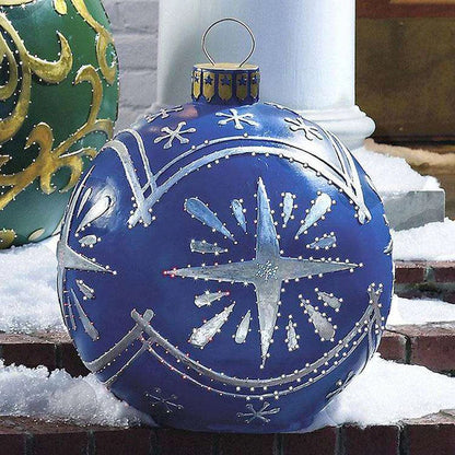 Giant Christmas ornament ball with gift box display
