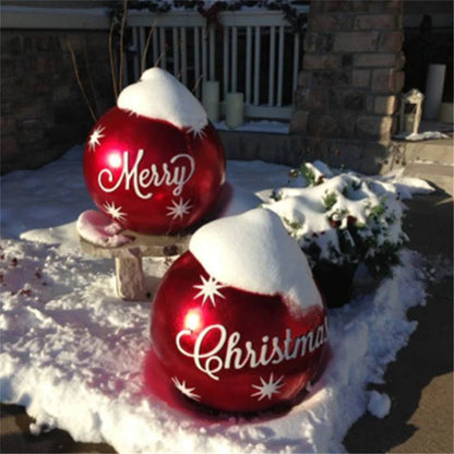Giant Christmas ornament ball with snowflake pattern