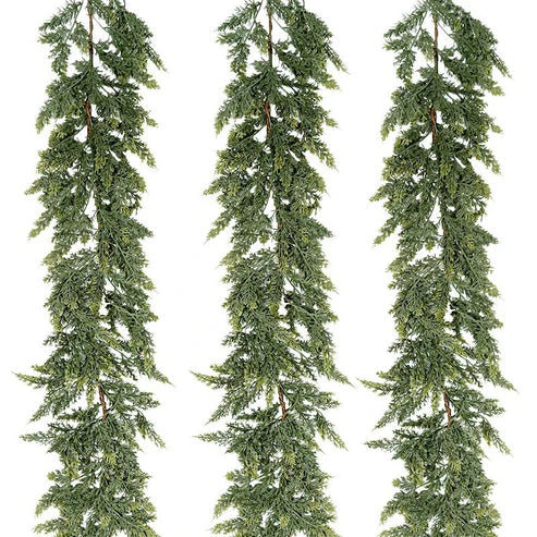 Christmas rattan garland staircase indoor holiday decor