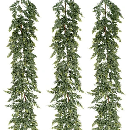 Christmas rattan garland staircase indoor holiday decor
