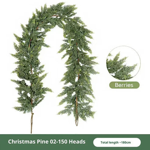 Christmas rattan garland wreath outdoor holiday decoration