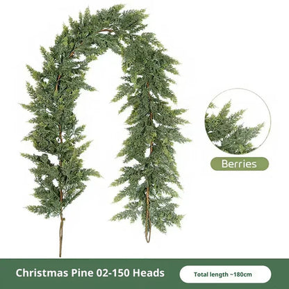 Christmas rattan garland wreath outdoor holiday decoration
