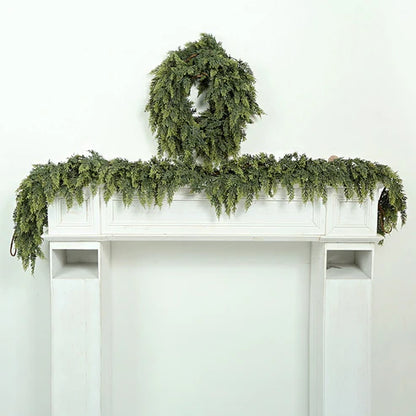 Christmas rattan garland hanging indoor lifestyle decor