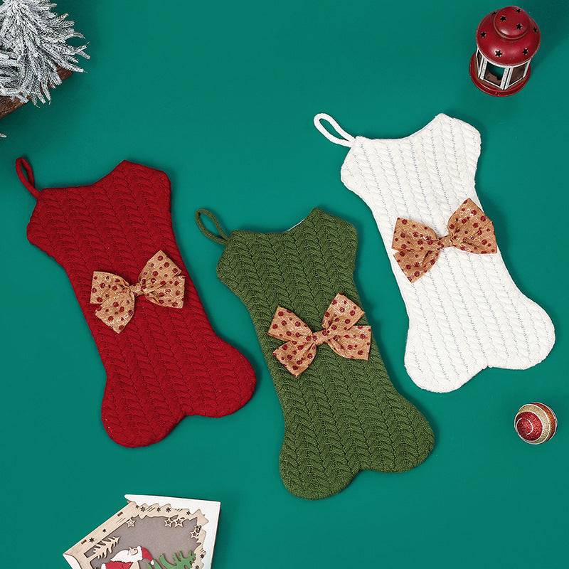 Christmas stockings color set display green red white