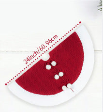 Christmas tree skirt with white pompon in red