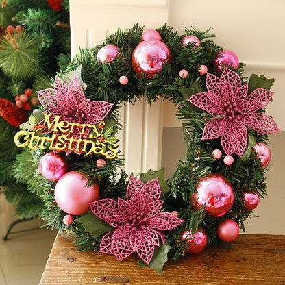 Red Christmas wreath decoration festive door and garden display